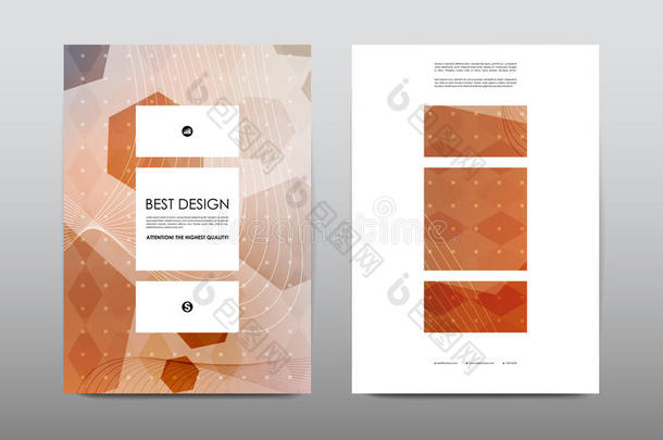 小册子布局模板传单设计矢量，杂志小册子封面摘要背景