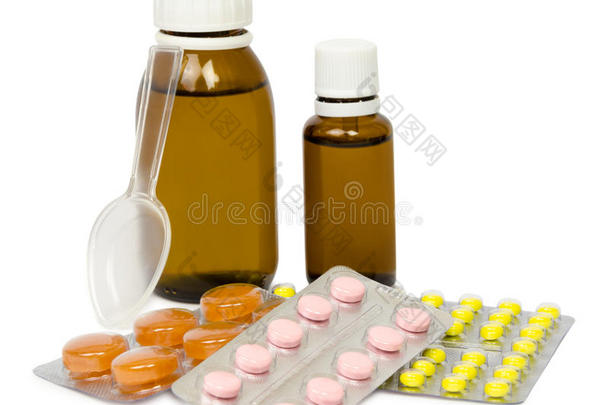 抗生素阿司匹林背景水泡胶囊