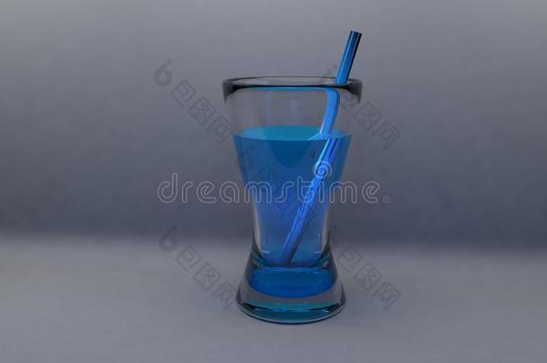 <strong>玻璃</strong>杯；鸡尾酒正面视图3D渲染