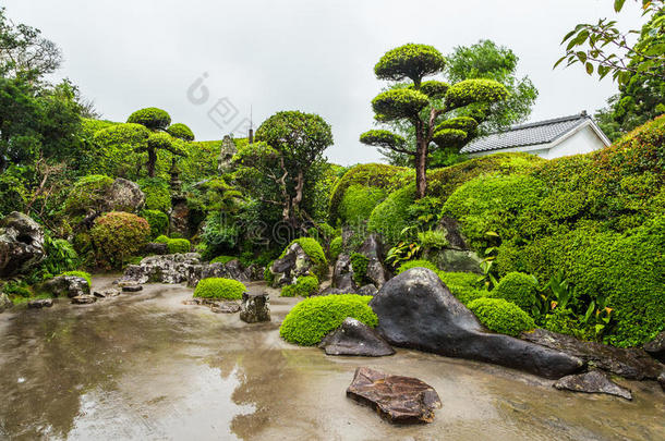 日本鹿儿岛Chiran武士区美丽的日本花园