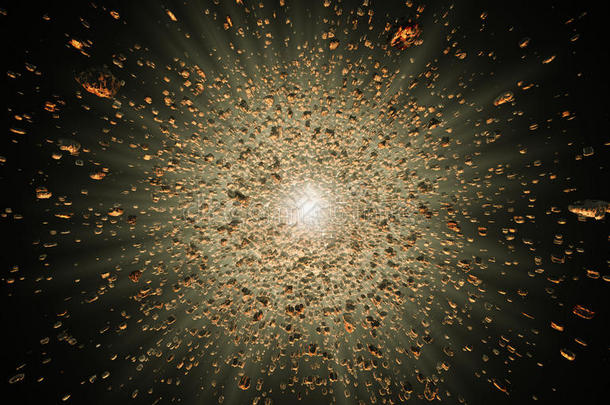 外层空间恒星爆炸的碎片
