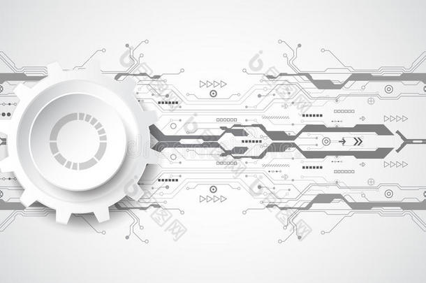 具有各种技术要素的抽象技术背景概念。 插图向量