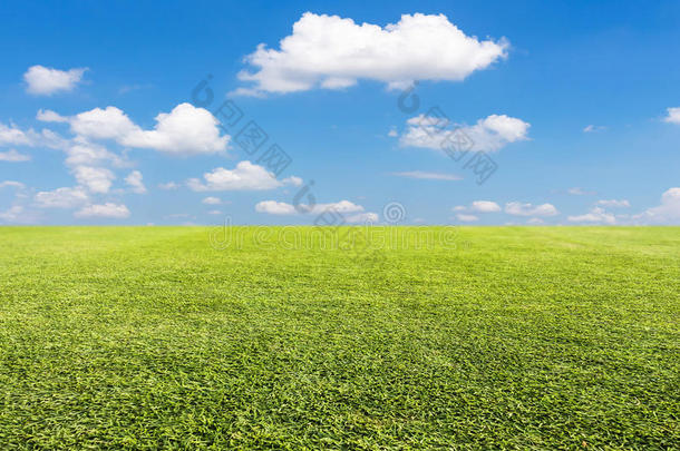 <strong>绿色草</strong>坪和天空背景