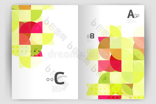 抽象背景与彩色三角形，年度报告打印背景