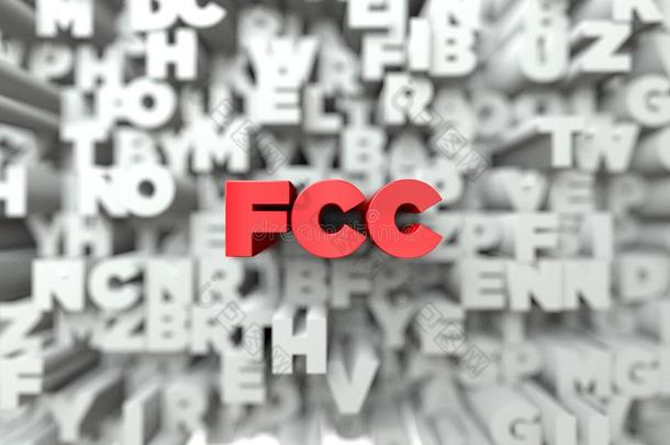 FCC-红色文本的排版背景-3D渲染版税免费股票图像