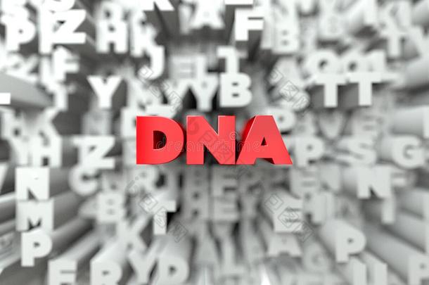 在排版背景上的DNA-红色文本-3D渲染版税免费股票图像