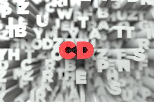 CD-红色文本的排版背景-3D渲染版税免费股票图像