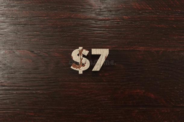 $7-粗糙的木标题上的枫树-3D提供版税免费股票形象
