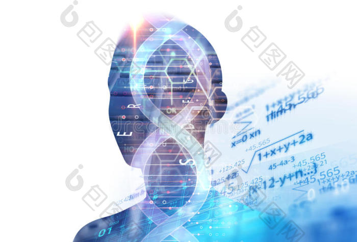 虚拟人类的双曝光图像图片-包图网企业站