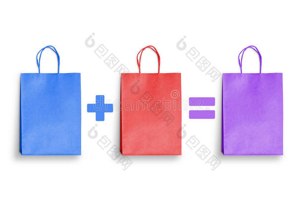 折扣，储蓄，购物礼品促销与五颜六色的购物袋