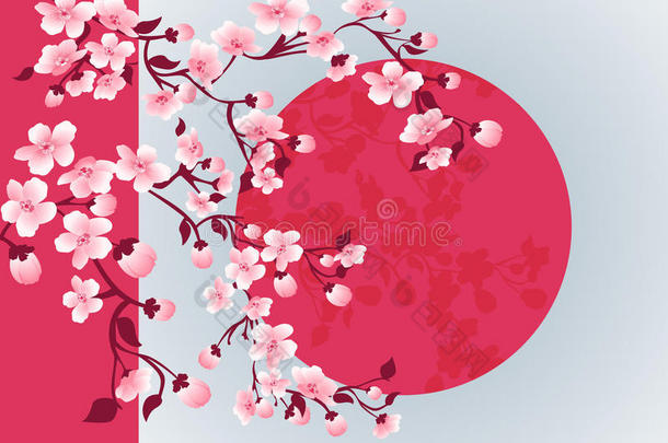 樱花<strong>艺术图片</strong>。 矢量樱花树