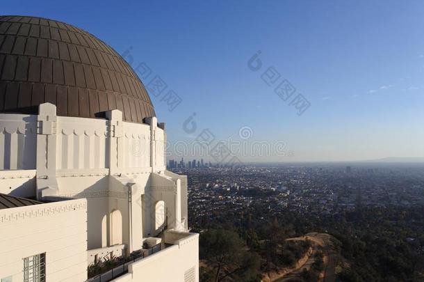 洛杉矶市中心从<strong>格里菲斯</strong>天文台，加利福尼亚州，美国