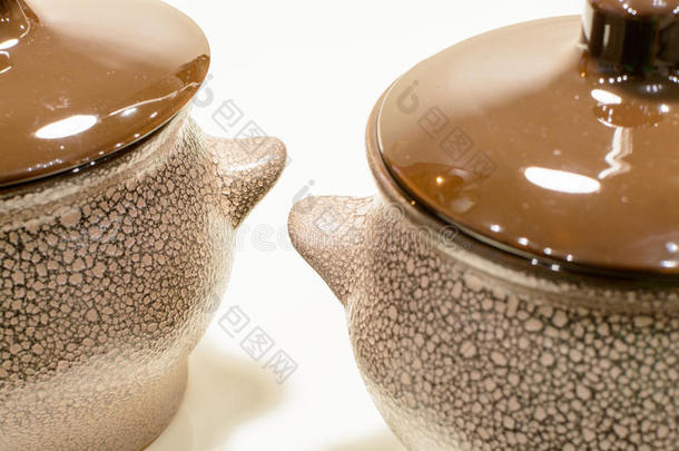 背景碗棕色的陶瓷黏土