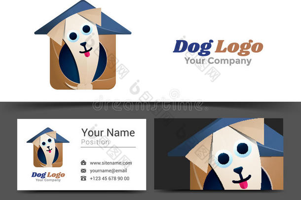 狗公司标志和名片标志模板创意