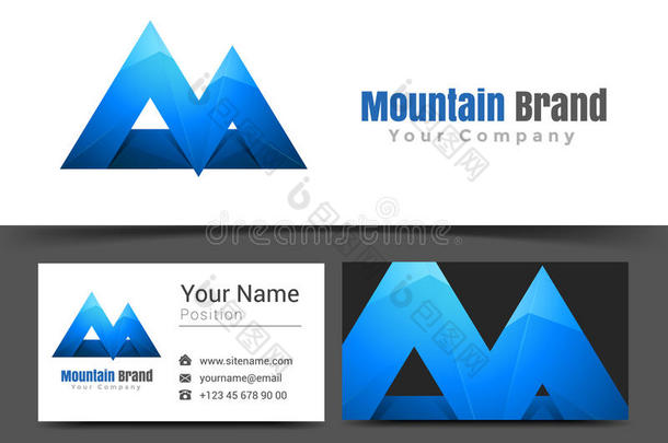 蓝山企业标识和名片标牌模板。