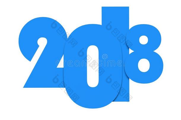 2018年新年理念。 三维插图