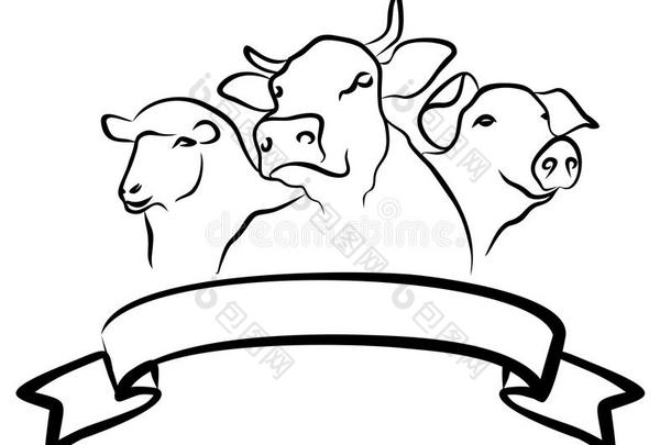 动物牛肉奶牛农场框架