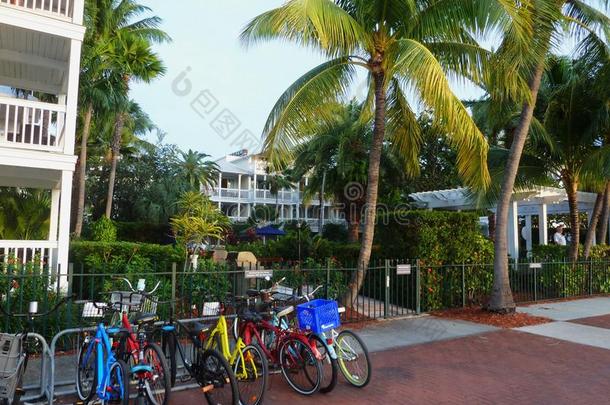 酒店的自行车停车场
