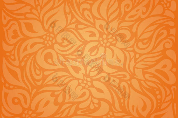 花橙复古风格彩色壁纸背景