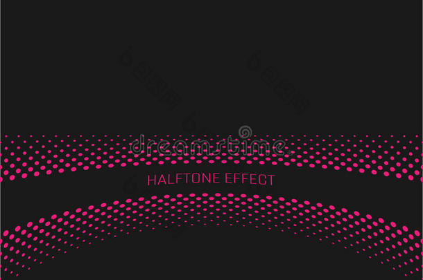 半色调效果标题带粉红色文本在深灰色背景。 矢量插图