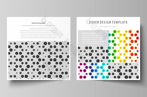 商业模板的广场小册子，传单。 传单封面，抽象矢量布局。 化学图案，六角形
