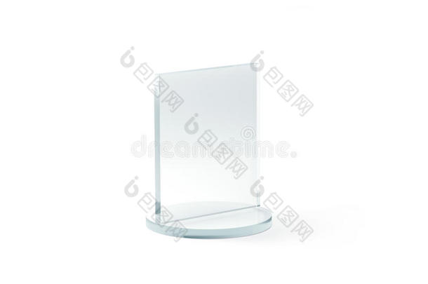空白方形玻璃<strong>奖杯模型</strong>，三维渲染