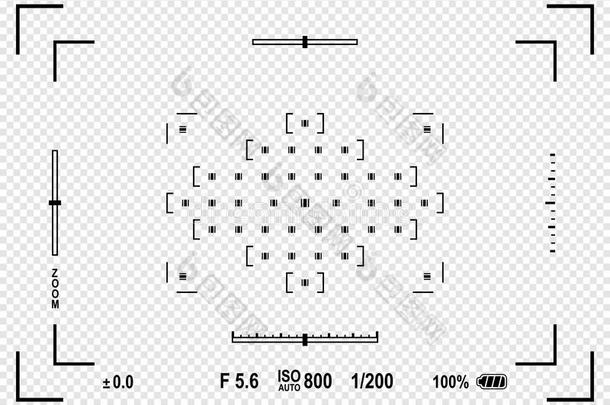 相机<strong>取景器</strong>。 相机的聚焦屏幕。 矢量模板为您的设计。 EPS10矢量图