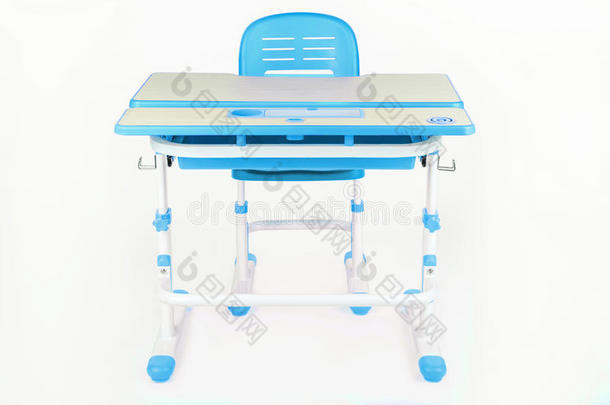 蓝色椅子和学校桌子