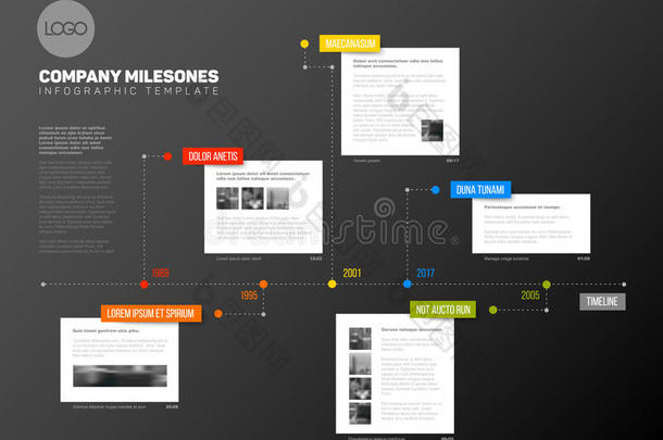 矢量信息图表时间轴<strong>报告模板</strong>