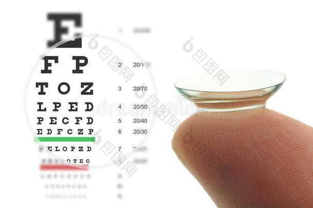 隐形眼镜和眼睛测试表