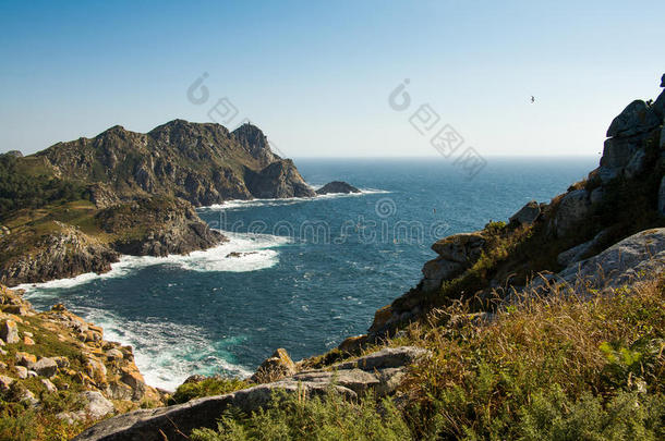 大西洋白沙海滩云海岸