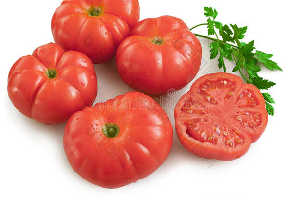 一组红色新<strong>鲜西红柿</strong>蔬菜