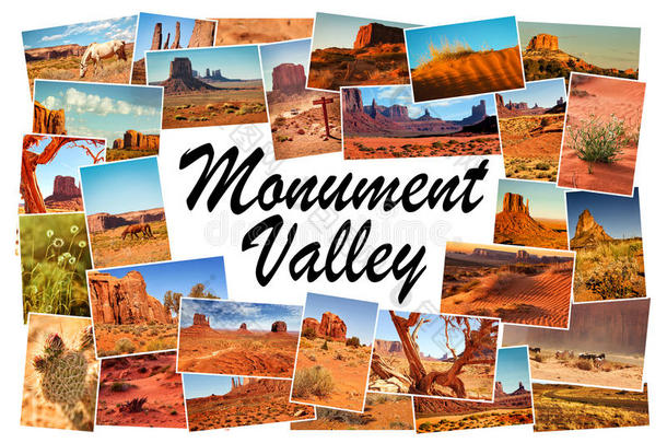 美国亚利桑那州纪念碑山谷的拼贴图片