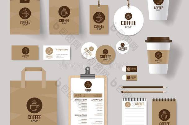 企业品牌标识模拟咖啡店模板