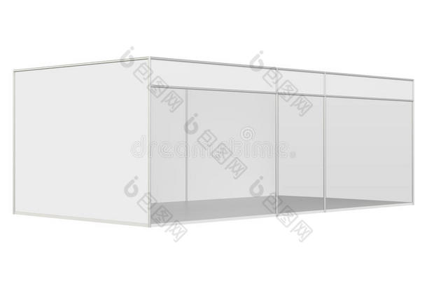 空白展台。 在白色背景上隔离的3D渲染