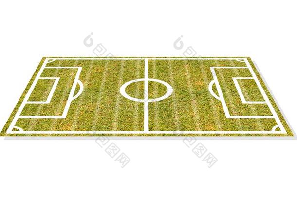 足球场草坪设计比赛计划，隔离在白色背景上