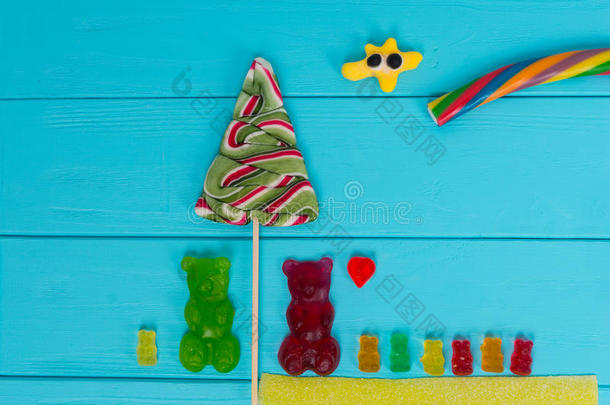 可口的果冻糖熊形糖果令人愉快的图片