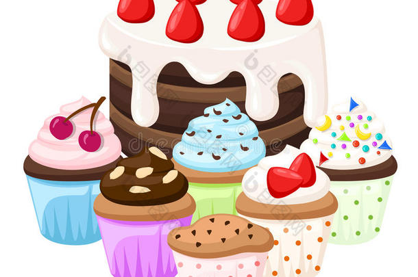 纸杯蛋糕集蛋糕收集甜糖