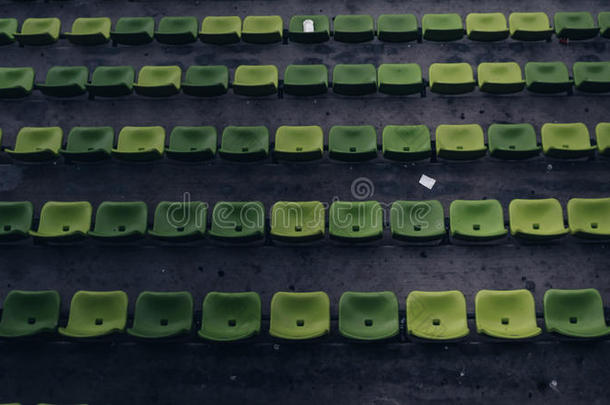 德国慕尼黑奥林匹克体育场的绿色座位