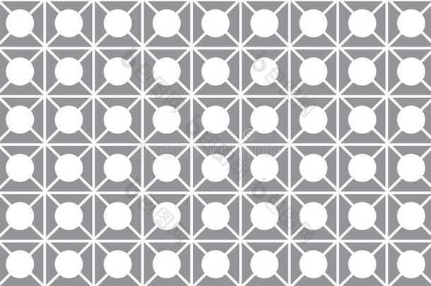 几何简单的灰色和白色现代正方形和圆形纹理