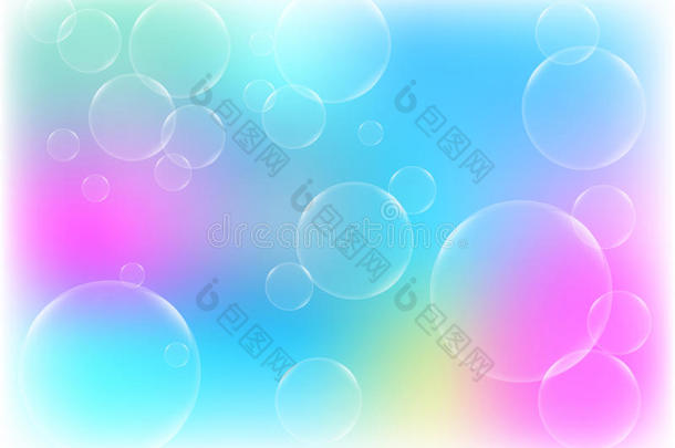 抽象气泡与蓝色背景概念设计
