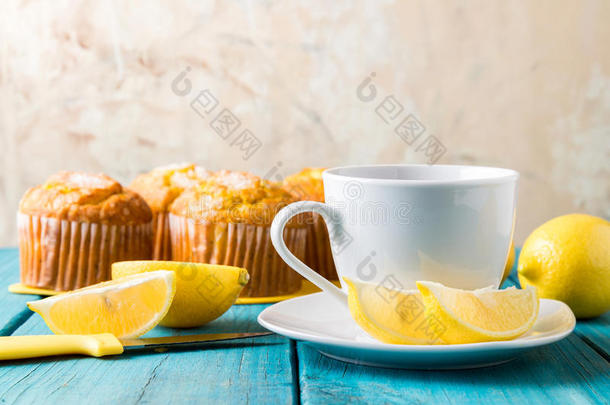 柠檬松饼配茶/咖啡