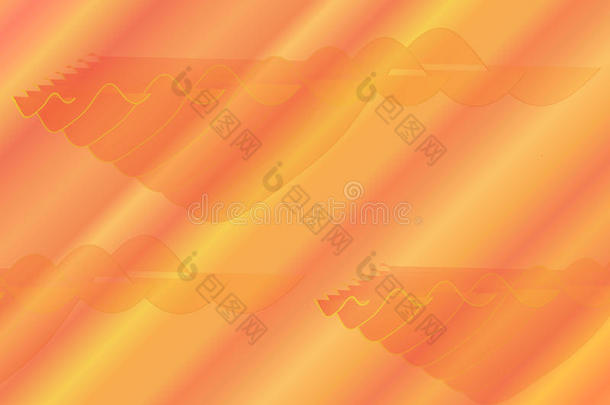 抽象的橙色背景，红色和黄色的打击和装饰。