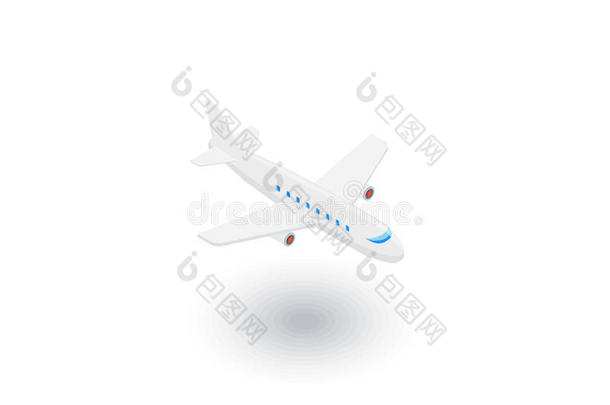 飞机，波音飞机，旅行等距平面图标。 三维矢量