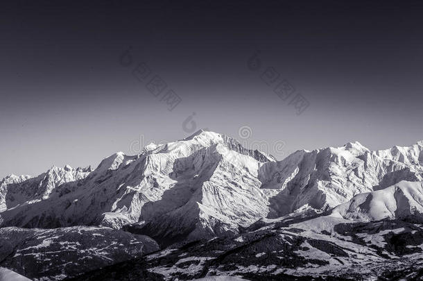 黑白法国阿尔卑斯山