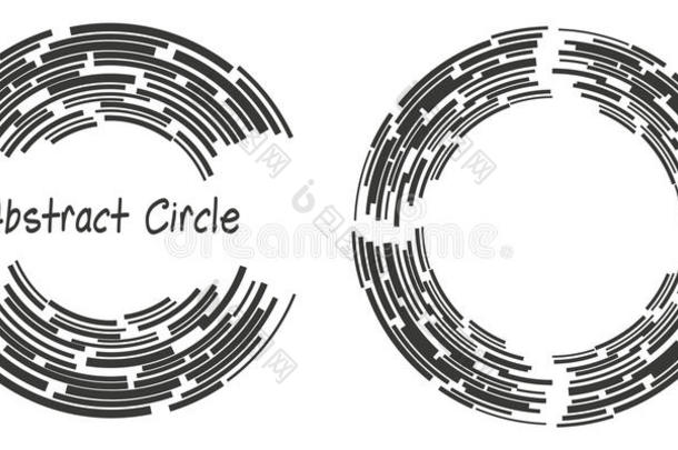 抽象背景标志<strong>圆圈</strong>与<strong>线条</strong>，几何形状