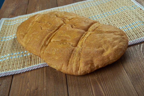 烤面包烹饪平的<strong>扁平</strong>面包