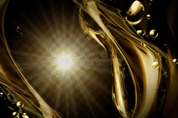 金色的流动和光