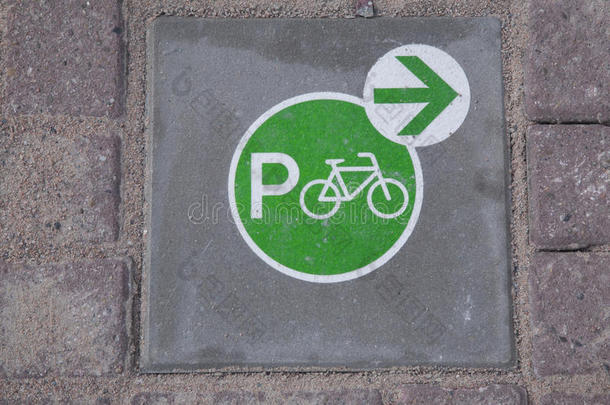 自行车<strong>停车标志</strong>，阿姆斯特丹；荷兰