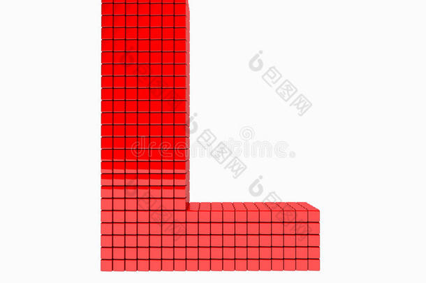 三维设计英文字母红色字母